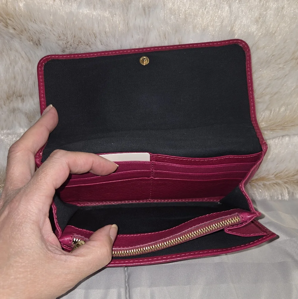 See By Chloe Pink and Brown Leather Continental Wallet